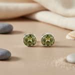 将图像加载到图库查看器中, 925 Silver Peridot Stud Earrings for Women | Green Gemstone Jewelry