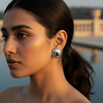 将图像加载到图库查看器中, 925 Silver Stud Earrings with Blue Gemstone for Women