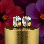 Load image into Gallery viewer, 925 Silver Sapphire Hoop Earrings | Women's Gemstone Jewelry