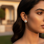 将图像加载到图库查看器中, Silver Stud Earrings | Round Cut Diamond Studs | For Women