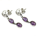 Load image into Gallery viewer, 925 Silver Amethyst Drop Earrings | Women's Dangle Earrings