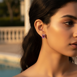 将图像加载到图库查看器中, Silver Pink Gemstone Stud Earrings | Women's Jewelry Gift