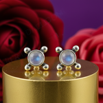 Load image into Gallery viewer, 925 Silver Moonstone Stud Earrings for Women | Daily Wear Gift