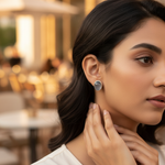 将图像加载到图库查看器中, Silver Stone Stud Earrings for Women | Daily Wear Jewelry
