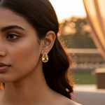 将图像加载到图库查看器中, Silver Citrine Teardrop Stud Earrings | Gemstone Jewelry