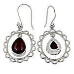 Load image into Gallery viewer, 925 Silver Garnet Teardrop Earrings for Women | Dangle Jewelry
