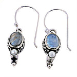 Load image into Gallery viewer, 925 Silver Moonstone Earrings | Dangle Earrings for Women