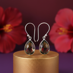 Load image into Gallery viewer, Smoky Quartz Teardrop Earrings in Sterling Silver for Women