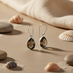将图像加载到图库查看器中, Smoky Quartz Teardrop Earrings in Sterling Silver for Women