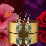 Load image into Gallery viewer, 925 Silver Green Stone Earrings for Women | Dangle Jewelry