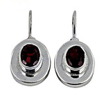 Load image into Gallery viewer, 925 Silver Garnet Drop Earrings for Women | Gemstone Jewelry