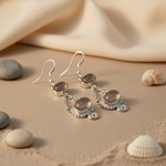 Load image into Gallery viewer, 925 Silver Rose Quartz Dangle Earrings for Women | Gift