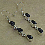 Load image into Gallery viewer, 925 Silver Black Onyx Drop Earrings for Women | Dangle Earrings