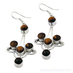 Load image into Gallery viewer, 925 Silver Tiger Eye Earrings for Women | Gemstone Jewelry