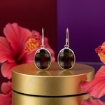 Load image into Gallery viewer, Pendientes de cuarzo ahumado en plata 925 para mujer | Joyería con piedras preciosas