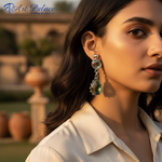 Load image into Gallery viewer, Green Amethyst Drop Earrings in Sterling Silver | Women's Jewelry