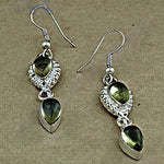 Load image into Gallery viewer, 925 Silver Peridot Drop Earrings for Women | Gemstone Jewelry