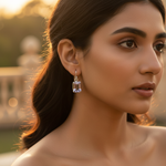 Load image into Gallery viewer, 925 Silver Amethyst Drop Earrings for Women | Daily Wear Gift