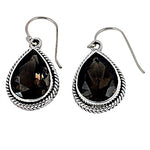 Load image into Gallery viewer, 925 Silver Smoky Quartz Teardrop Earrings for Women
