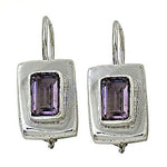 Load image into Gallery viewer, 925 Silver Amethyst Drop Earrings | Women's Daily Wear Jewelry