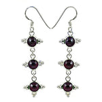 Load image into Gallery viewer, 925 Silver Garnet Drop Earrings for Women | Gemstone Jewelry