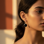 Load image into Gallery viewer, 925 Silver Black Onyx Drop Earrings for Women | Daily Wear Gift