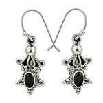 Load image into Gallery viewer, 925 Silver Garnet Drop Earrings for Women | Gemstone Jewelry