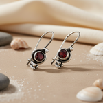 将图像加载到图库查看器中, 925 Silver Garnet Earrings for Women | Dangle Earrings