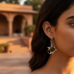 将图像加载到图库查看器中, 925 Silver Green Gemstone Earrings for Women | Daily Wear