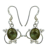 Load image into Gallery viewer, 925 Silver Green Gemstone Earrings for Women | Daily Wear