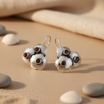将图像加载到图库查看器中, 925 Silver Garnet Floral Earrings | Women's Jewelry Gift