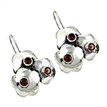 Load image into Gallery viewer, 925 Silver Garnet Floral Earrings | Women's Jewelry Gift