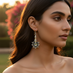 Load image into Gallery viewer, 925 Silver Starburst Earrings with Gemstone | For Women