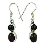 Load image into Gallery viewer, 925 Silver Garnet Drop Earrings for Women | Gemstone Jewelry