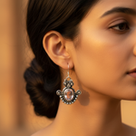 Load image into Gallery viewer, 925 Silver Rose Quartz Earrings for Women | Dangle Earrings