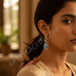 将图像加载到图库查看器中, 925银蓝色托帕石耳环(女士款)| 宝石首饰