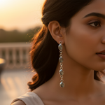 Load image into Gallery viewer, 925 Silver Long Drop Earrings with Gemstones | Women's Jewelry