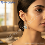 将图像加载到图库查看器中, 银色垂坠耳环,镶嵌透明立方氧化锆 | 女士珠宝礼品