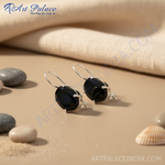 Load image into Gallery viewer, Black Onyx Silver Drop Earrings | Gemstone Jewelry for Women