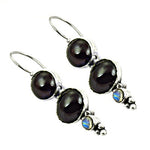 Load image into Gallery viewer, 925 Silver Black Pearl & Moonstone Earrings for Women