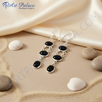 Load image into Gallery viewer, 925 Sterling Silver Black Onyx Dangle Earrings | Women's Jewelry