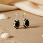 Load image into Gallery viewer, 925 Silver Black Onyx Earrings for Women | Dangle Earrings