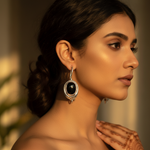 Load image into Gallery viewer, 925 Silver Black Onyx Earrings for Women | Dangle Earrings
