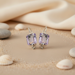Load image into Gallery viewer, Silver Amethyst Drop Earrings for Women | Gemstone Jewelry
