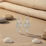 Load image into Gallery viewer, 925 Silver Moonstone Chandelier Earrings for Women | Gift Jewelry