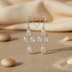 Load image into Gallery viewer, 925 Silver Moonstone Chandelier Earrings for Women | Gift Jewelry
