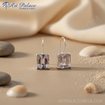Load image into Gallery viewer, 925 Silver Pink Quartz Earrings for Women | Dangle Jewelry