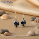Load image into Gallery viewer, 925 Sterling Silver Sapphire Earrings for Women | Dangle Jewelry