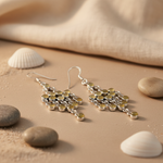 将图像加载到图库查看器中, 925纯银吊灯耳环,镶嵌绿色宝石 | 女士款