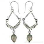 Load image into Gallery viewer, 925 Silver Rose Quartz Drop Earrings for Women | Gemstone Jewelry